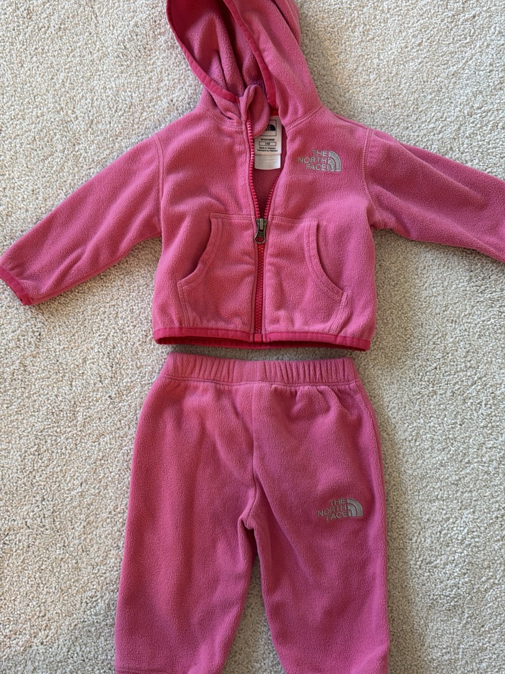 The North Face Rose Pink Fleece Hoodie and Pants Set